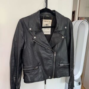 Coach Black Leather Moto Jacket